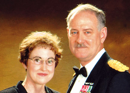 Chaplan (Colonel) Boone, seen here with his wife, Teresa, served 38 years.