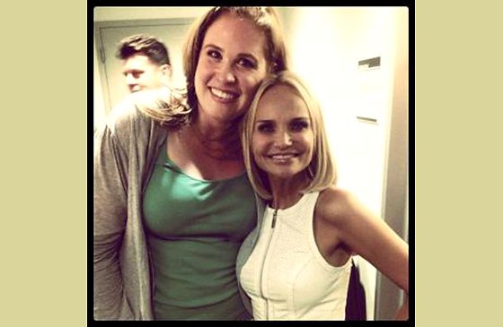 Kristin Chenoweth (right) and her talented fan, Sarah Horn